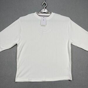 Jordan Crewneck Sweatshirt Mens Large White Embroidered Logo JUMPMAN Long Sleeve
